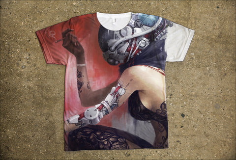 Robotic Girl Illustration T-shirt