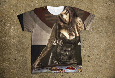 War Girl Front-side Illustrated T-shirt