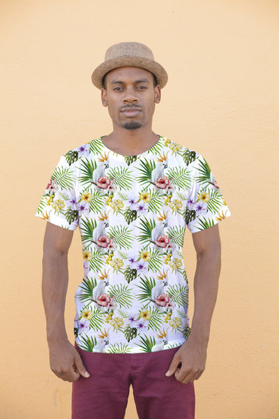 Two-Side Printed Parrot Patterned T-Shirt