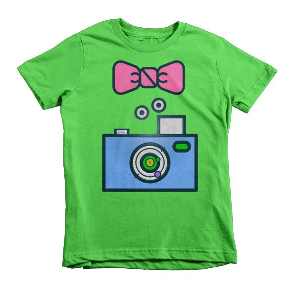 camera-with-facebook-like-button-green-t-shirt-for-kids